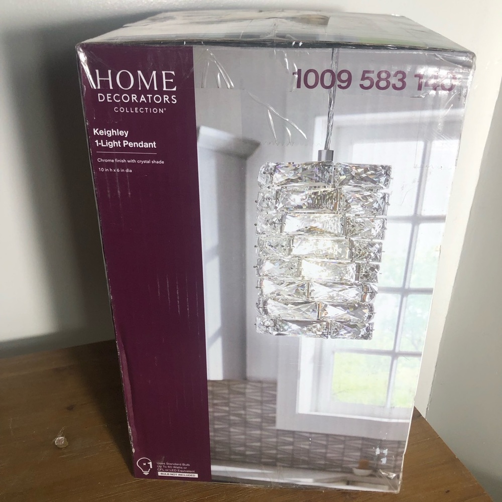 Home Decorators Keighley 1-Light Pentant Fixture. New